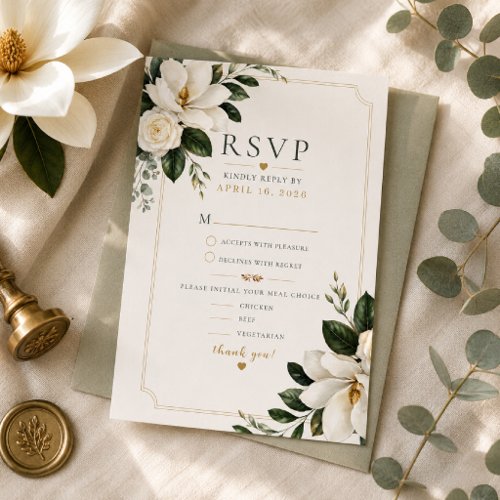 Magnolia Southern Charm Wedding RSVP Card
