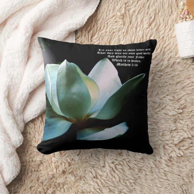 Magnolia Spotlight Matthew 5:16 Throw Pillow (Blanket)