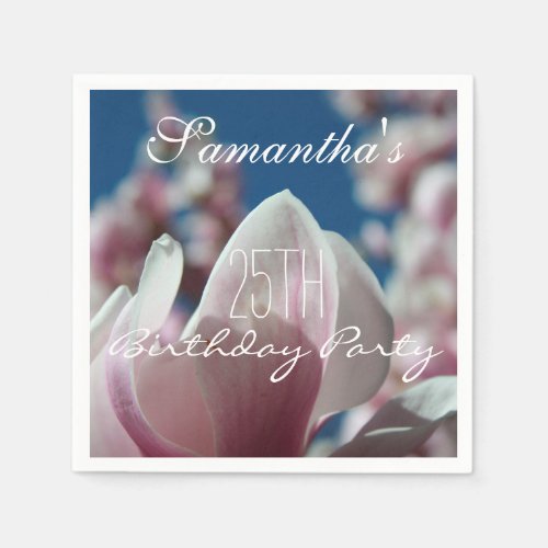 Magnolia Spring 25th Birthday Party Paper Napkin