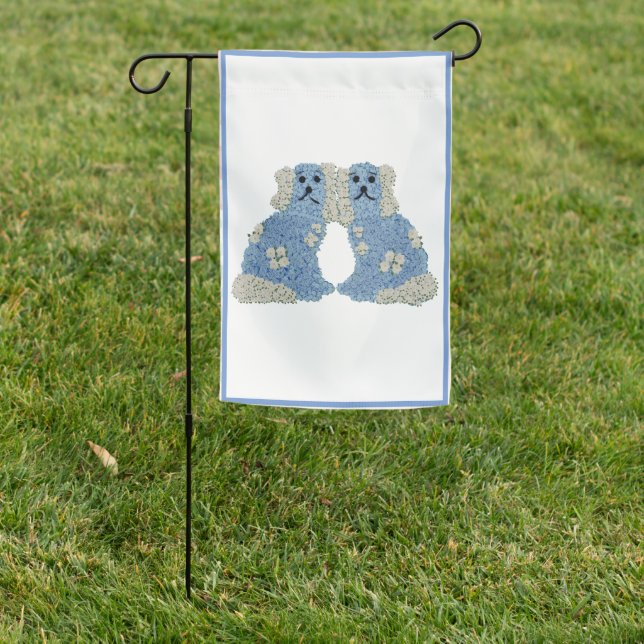 Magnolia Staffordshire Dogs Ginger Jars Jar  Garden Flag (In SItu)