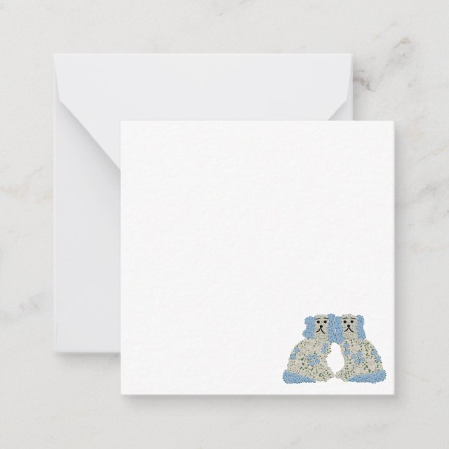 Magnolia Staffordshire Dogs Ginger  Jars Note Card (Front)