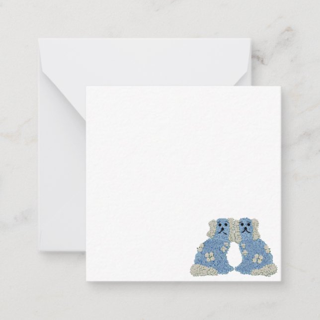 Magnolia Staffordshire Dogs Ginger  Jars Note Card (Front)