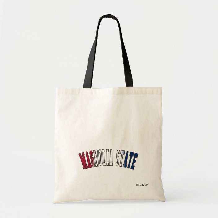 Magnolia State in State Flag Colors Canvas Bag