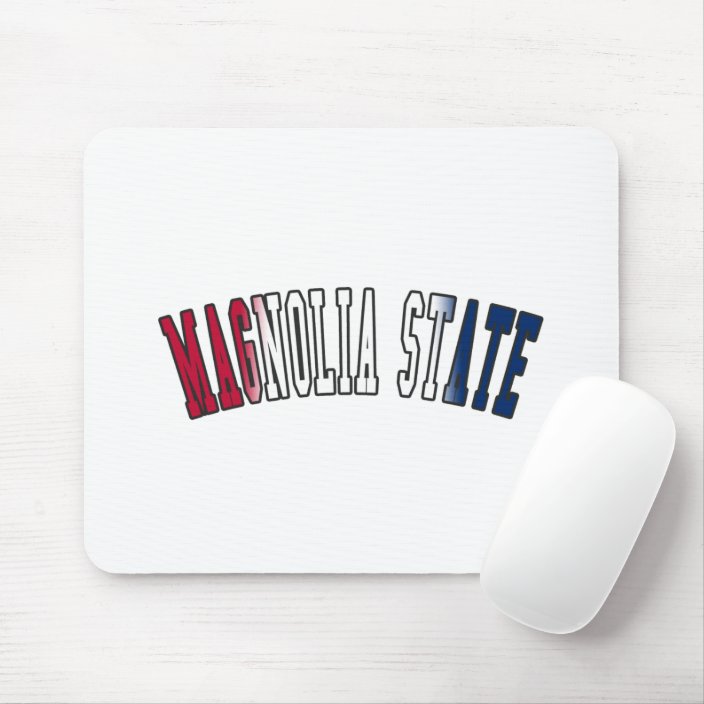 Magnolia State in State Flag Colors Mousepad