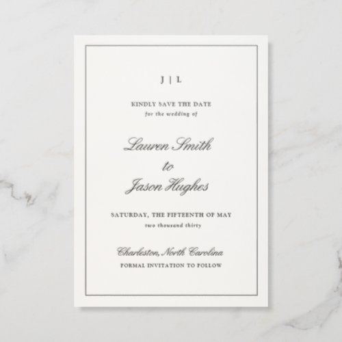 Magnolia Suite | Formal Script Save the Date Letterpress Invitation