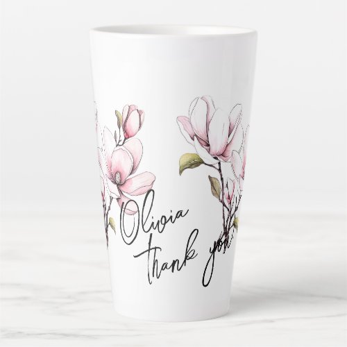 Magnolia Thank you Editable Slogan  Name Latte Mug
