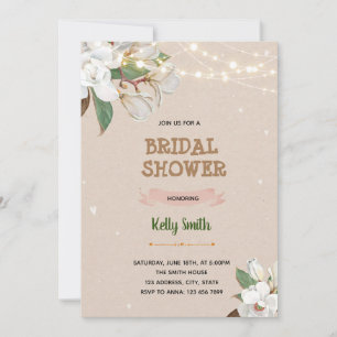Magnolia theme shower invitation