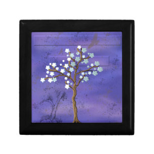 Magnolia Tree & Blue Background Keepsake Box