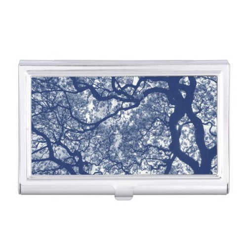 Magnolia Tree _ Cyanotype Effect Business Card Holder