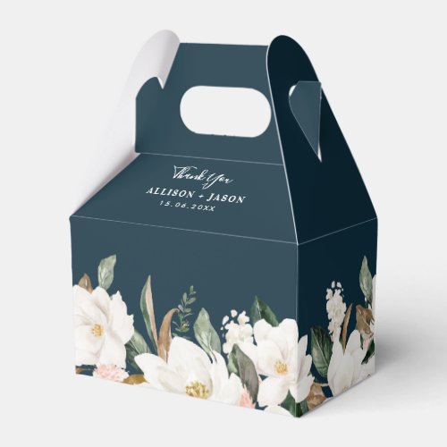 magnolia watercolor floral wedding favor box