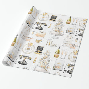 Personalized Weddings Mrs. and Mrs. Wedding Wrapping Paper - Add Any Name —  Potter's Printing