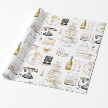 Magnolia Wedding Bridal Shower Gift Wrapping Paper by partypapercreations at Zazzle