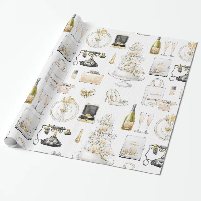 Magnolia Wedding Bridal Shower Gift Wrapping Paper Zazzle