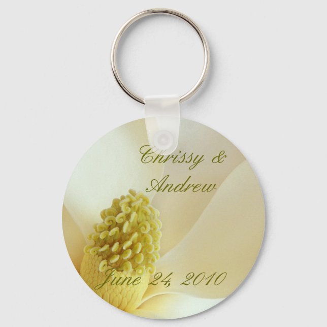 MAGNOLIA Wedding Coordinate Wedding Favor KeyChain (Front)