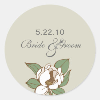 Magnolia Wedding Date Label