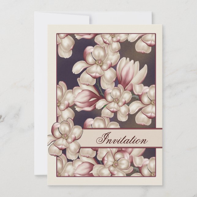 Magnolia Wedding Invitation (Front)