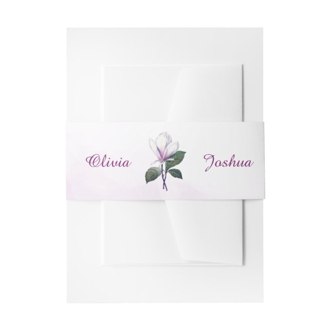 Magnolia Wedding Invitation Belly Bands Invitation Belly Band (Front Example)