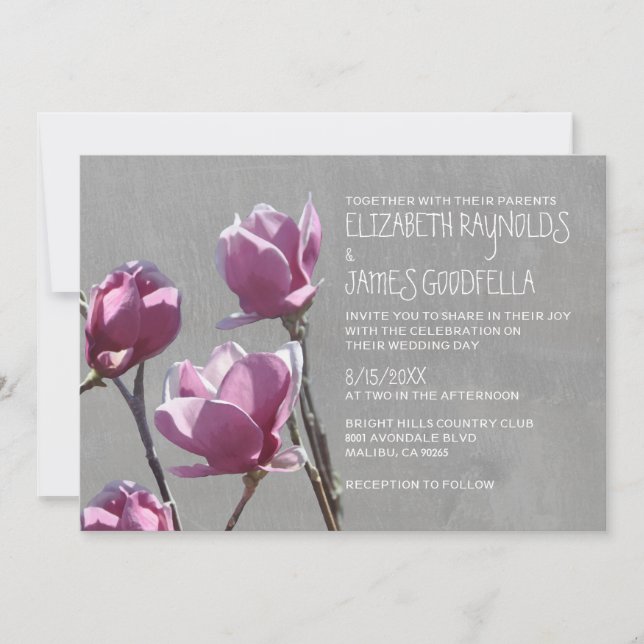 Magnolia Wedding Invitations (Front)