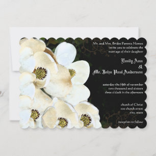 Magnolia  Wedding Invitations on Ice