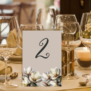 Magnolia Wedding Reception Table Number Cards by sandpiperWedding at Zazzle