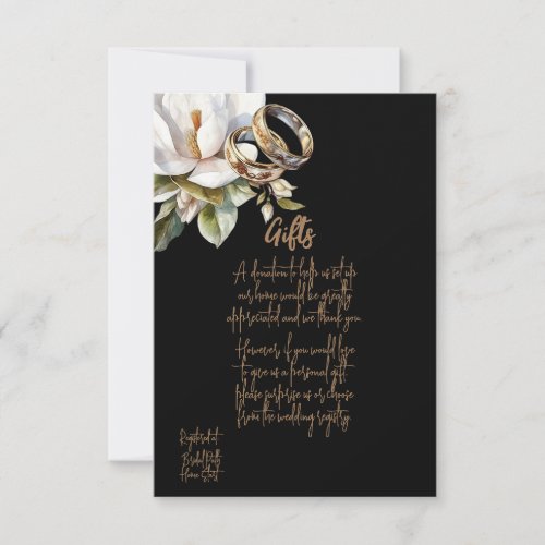 Magnolia Wedding Rings Gold Black Wedding Gifts Save The Date