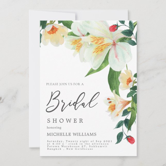 Magnolia Wedding Shower Invitation Card (Front)