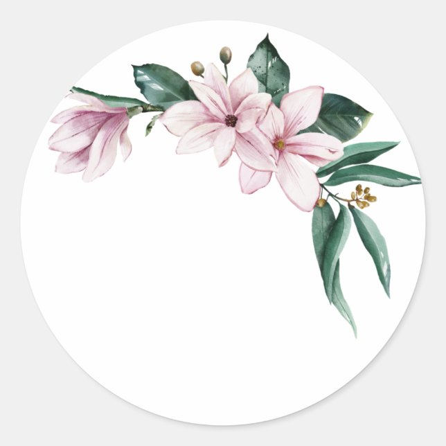 Magnolia wedding sticker wrapping transparent  (Front)