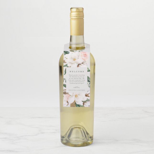Magnolia Welcome Bottle Hanger (On Bottle)