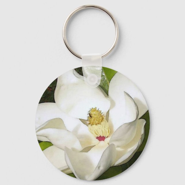 Magnolia White Keychain (Front)