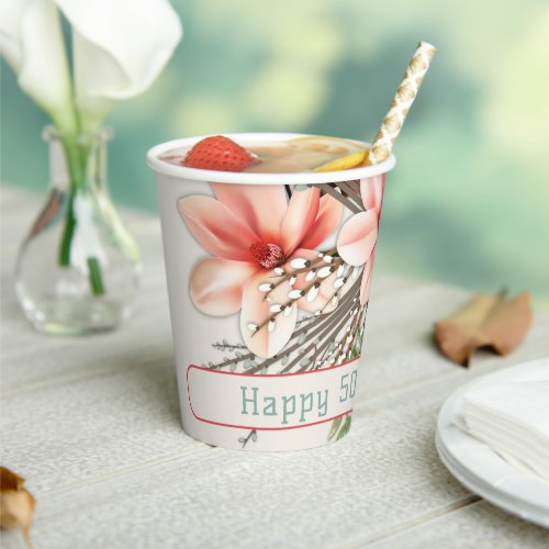 Magnolia Willow Happy Birthday Party Paper cup
