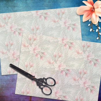 Magnolia Willow Patterned Floral Tissue Paper by BlueHyd at Zazzle