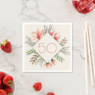 Magnolia Willows Birthday Party Age Napkins