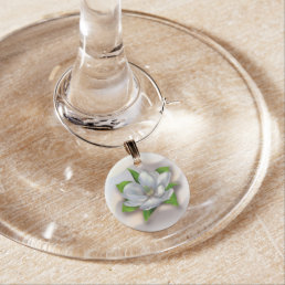 Magnolia Wine Glass Charm
