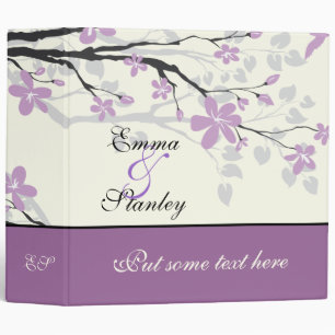 Magnolia with purple flowers wedding binder