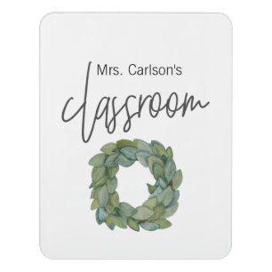 Magnolia Wreath Classroom Sign
