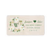 Blush Pink Floral Rustic Wedding Return Address Label