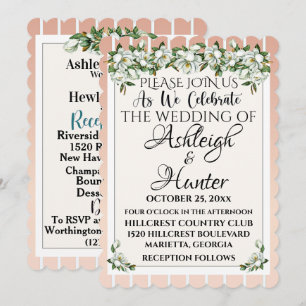 Magnolias -A Lovely Day For A Wedding - Invitation
