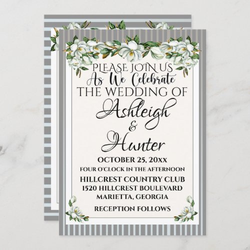 Magnolias _A Lovely Day For A Wedding _ Invitation