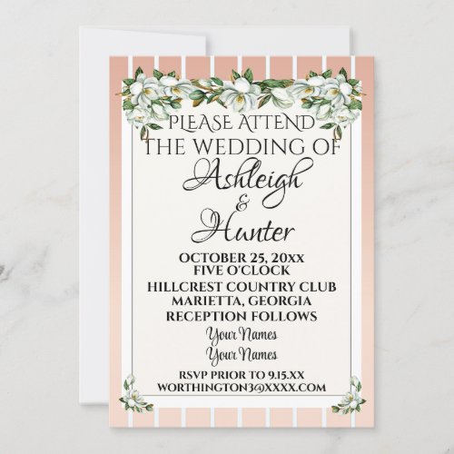 Magnolias _A Lovely Day For A Wedding _ Invitation