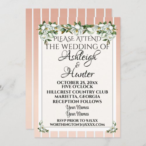 Magnolias _A Lovely Day For A Wedding _ Invitation