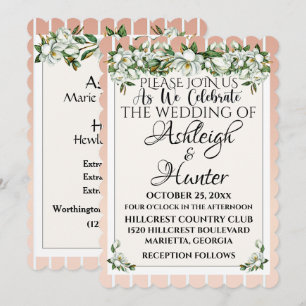 Magnolias -A Lovely Day For A Wedding - Invitation