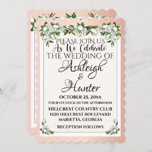 Magnolias -A Lovely Day For A Wedding - Invitation