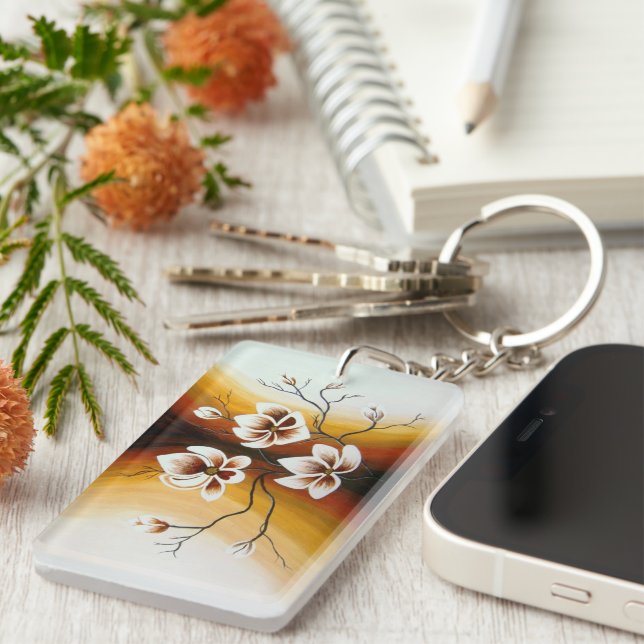 Magnolias, Acrylic -  Keychain (Front Right)