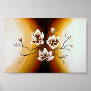 magnolias, acrylic poster
