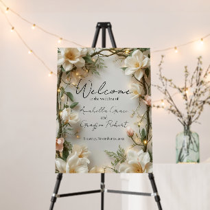 Magnolias and Lights Elegant Floral Wedding Foam Board