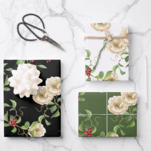 Magnolias, Berries and Foliage Wrapping Paper Sheets