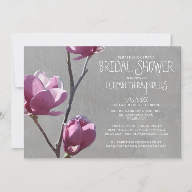 Magnolias Bridal Shower Invitations (Front)