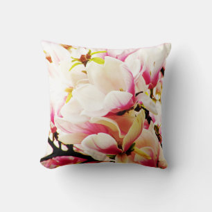 Magnolias in the sun throw pillow