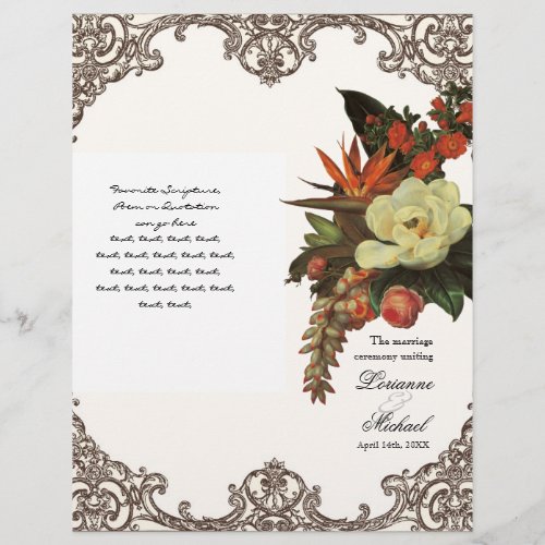 Magnolias n Bird of Paradise _ Wedding Program