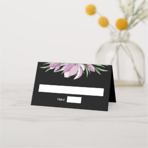 Magnolias on Black Floral Place Card